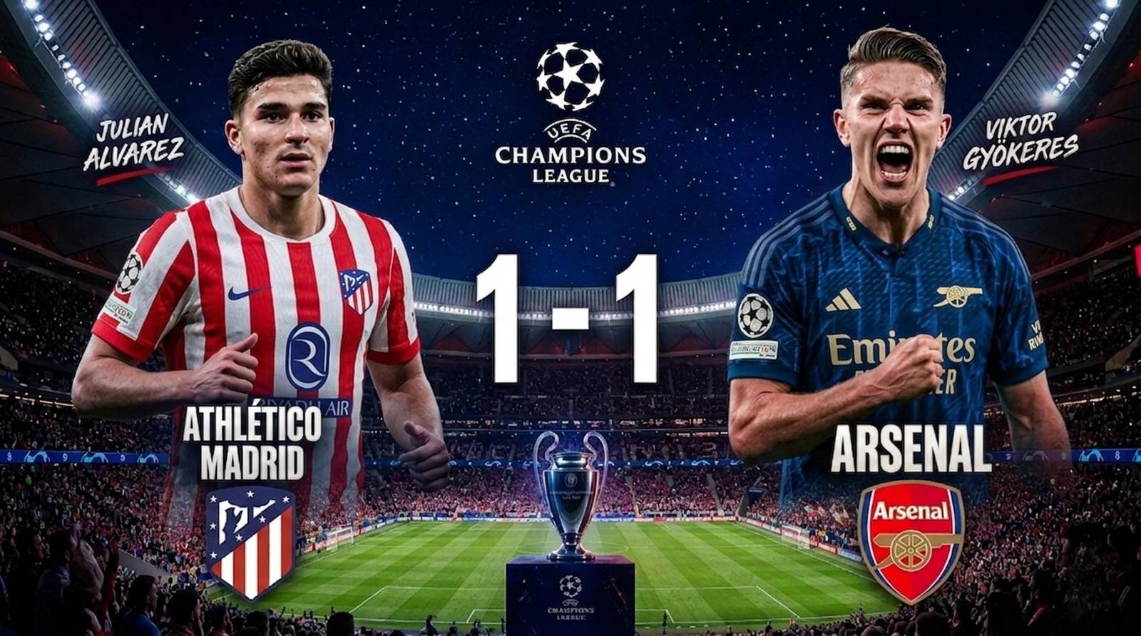 Ligue des champions : le duel atletico madrid arsenal se termine sur un score nul
