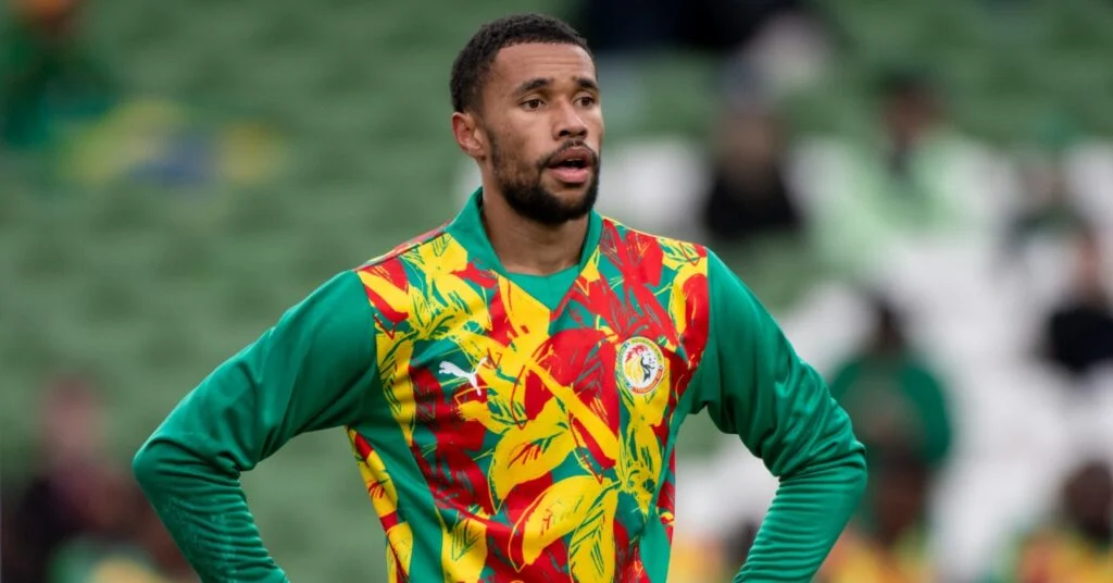 Yéhvann Diouf, gardien sénégalais, lors d'un moment clé de la finale CAN