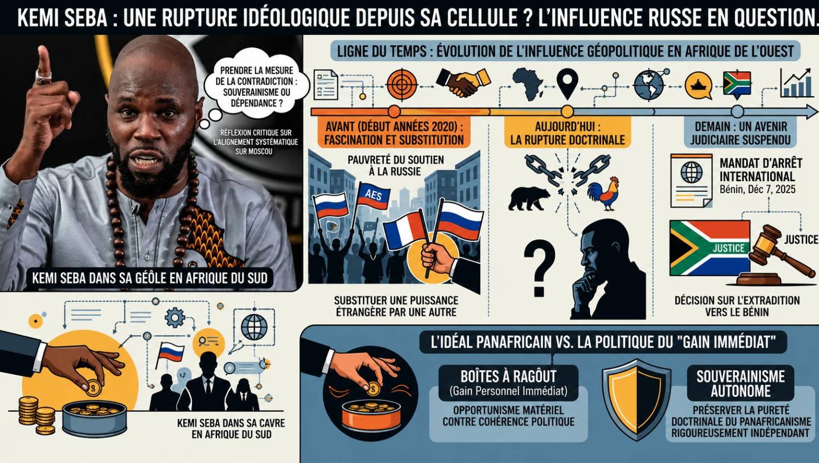 Kemi Seba et le défi de l&rsquo;influence russe : une mutation idéologique en détention