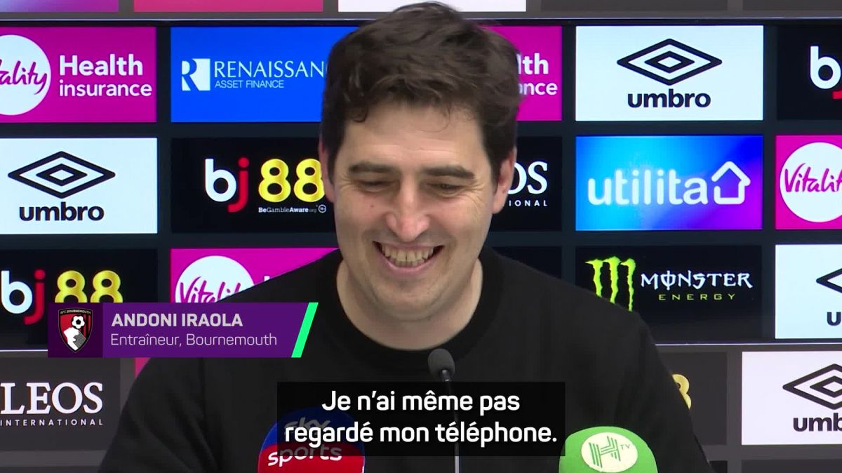 Andoni Iraola salue le sacre d&rsquo;Arsenal après le nul de Bournemouth face à Manchester City