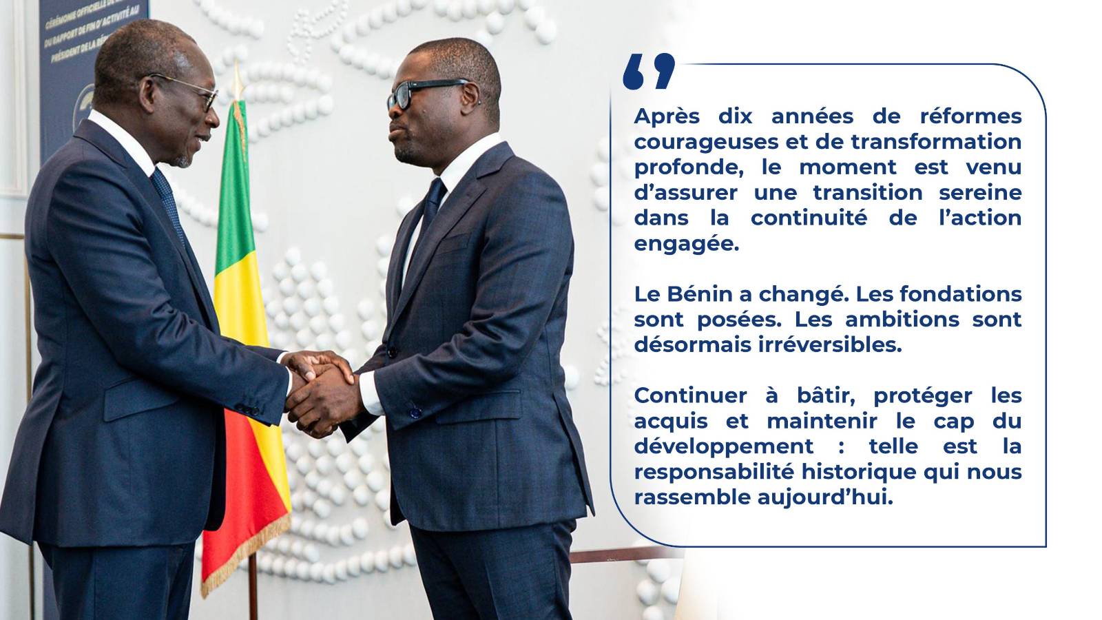 Fin de mandat au Bénin : Patrice Talon livre son ultime message à la nation