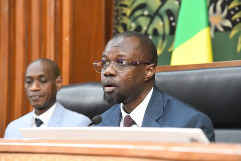 Ousmane Sonko lors de son intervention à l'Assemblée nationale