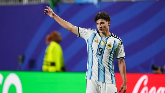 Julian Alvarez, attaquant argentin de l'Atlético de Madrid, lors d'un match