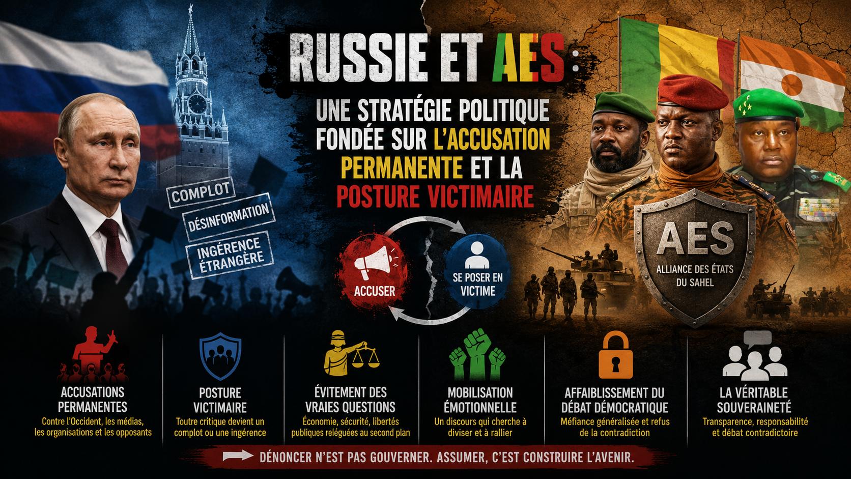 Stratégie politique : Moscou et l&rsquo;AES face à leur rhétorique victimaire systématique