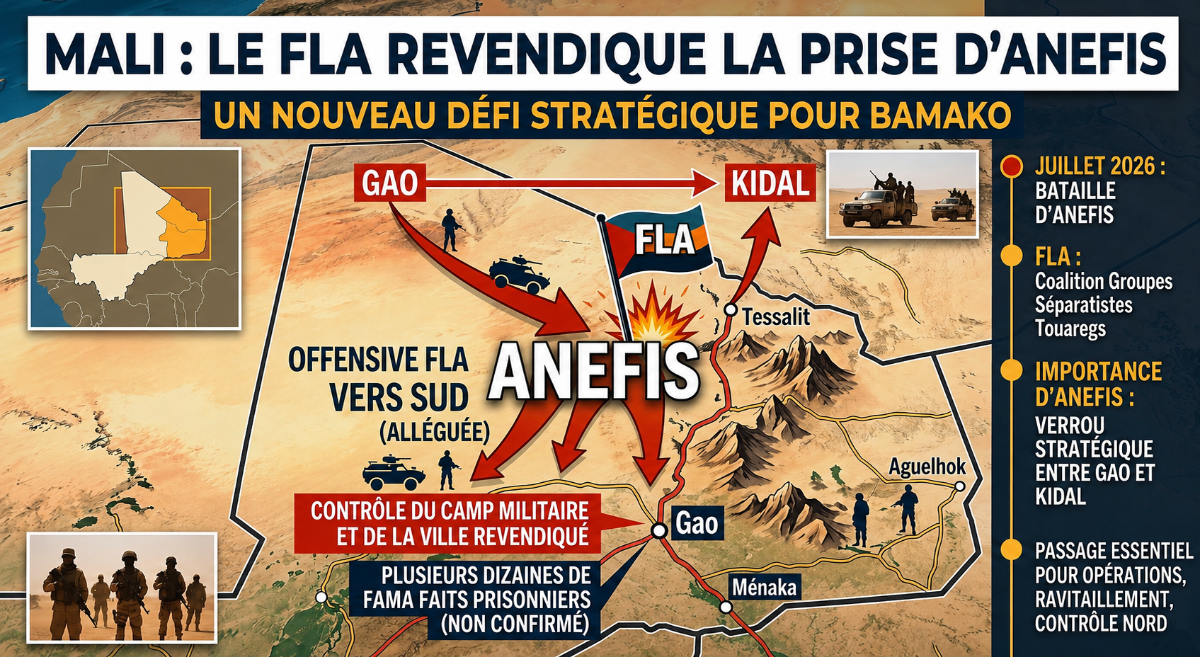 Le Mali sous tension : double offensive sur Anefis et Kéniéroba