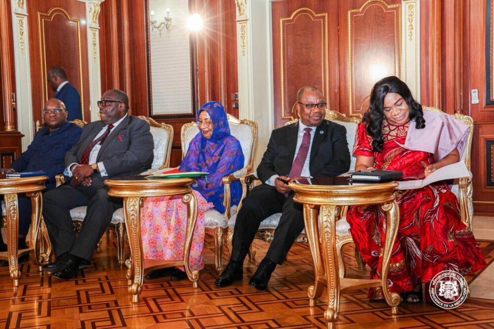 Le président tchadien Mahamat Idriss Déby Itno lors d'une rencontre avec la délégation de la CEEAC