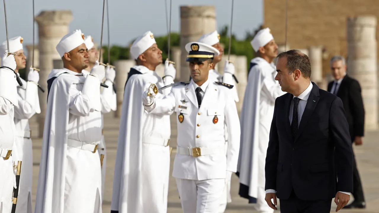 Sébastien Lecornu et Aziz Akhannouch lors de leur rencontre à Rabat