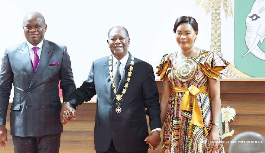 Le président gabonais Oligui Nguema et son épouse Zita avec le président ivoirien Alassane Ouattara