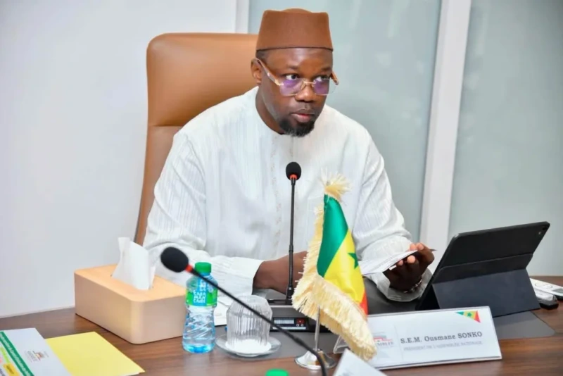 Ousmane Sonko, président de l'Assemblée nationale du Sénégal, lors de l'installation du CEPP
