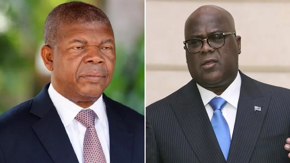 Train circulant sur une voie ferrée en Afrique centrale, symbolisant le partenariat entre l'Angola et la RDC