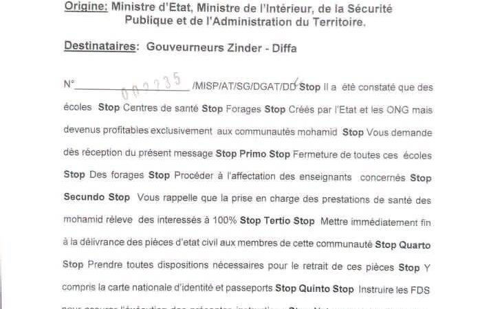 Niger : le tournant controversé de l&rsquo;exclusion systématique des Mohamid, une menace pour l&rsquo;État de droit